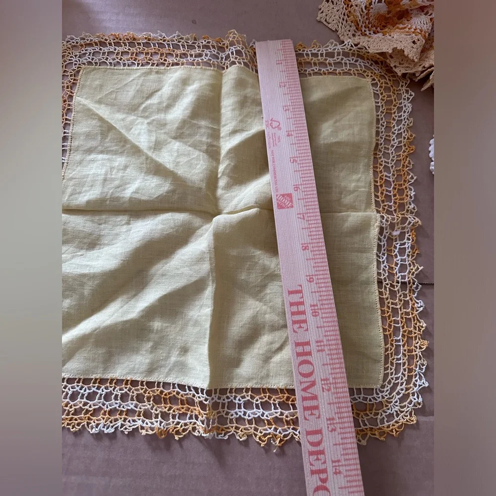 Handcrafted Crochet Doily/Handkerchief Set - 4 pieces vintage